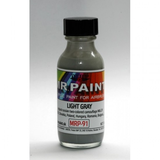 Acrylic Lacquer Paint - Light Gray for Mikoyan MiG-29 Camouflage 30ml