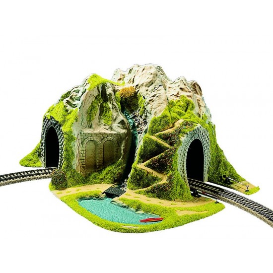 HO Scale Corner Tunnel for Single Track #Curved (41x37x22cm, Headroom 9.3 cm, for R1 R2)