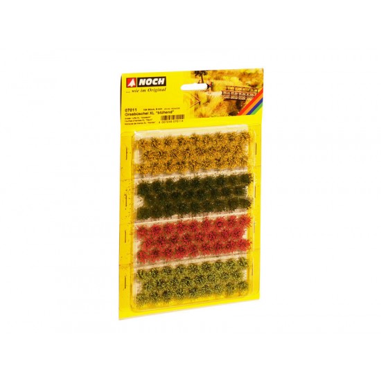 Grass Tufts XL "Blossom" Red, Yellow, Light & Dark Green (92pcs, 12mm)