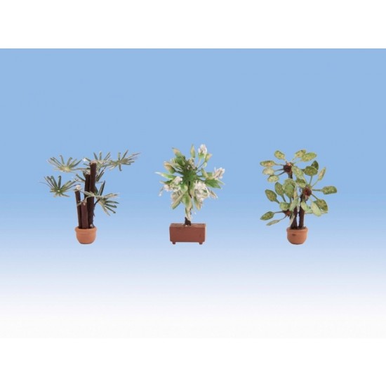 HO Scale Mediterranean Plants (3pcs, Height: 34mm)