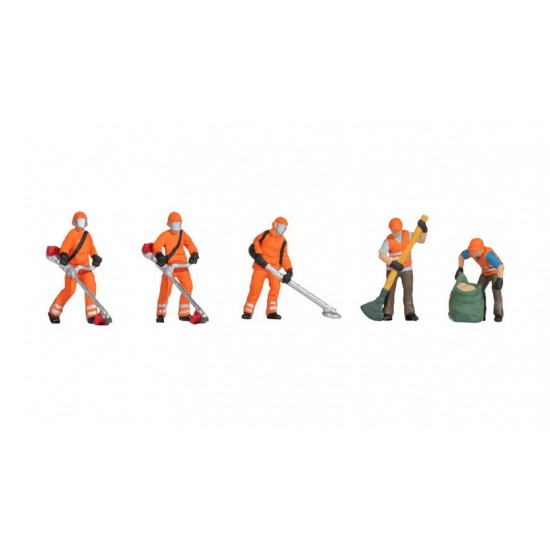 HO Scale Mowing (5 coloured figures with accessories)