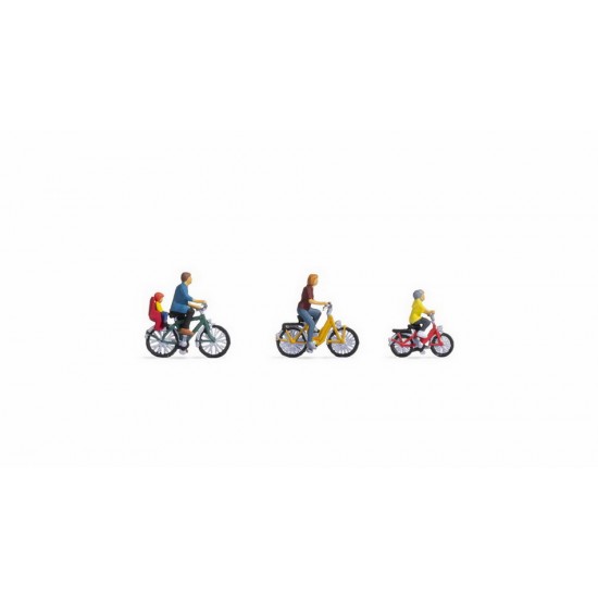 HO Scale Family on a Bike Ride