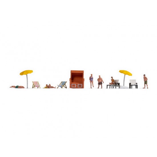 HO Scale Themed Figures Set "Bathing"
