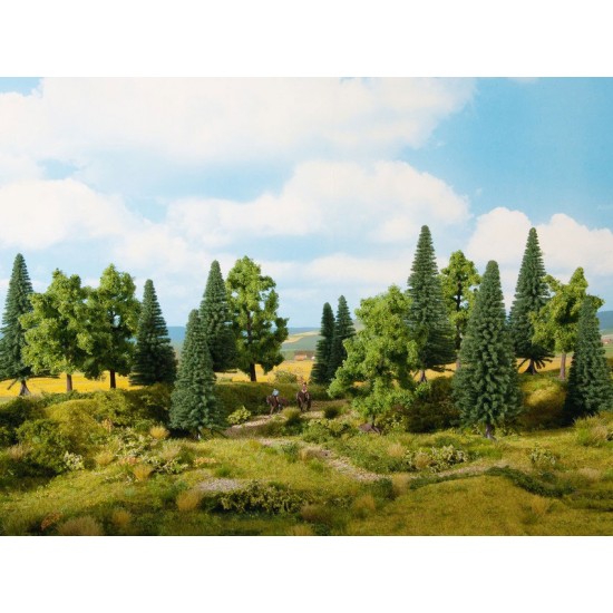 HO,TT Scale Mixed Forest (16pcs, 100-140mm high)