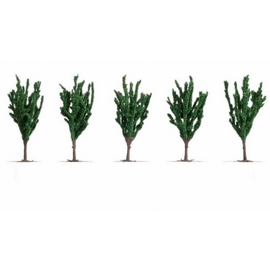 HO, TT, N, Z Scale Poplar Trees (5pcs, approx. 12 cm high)