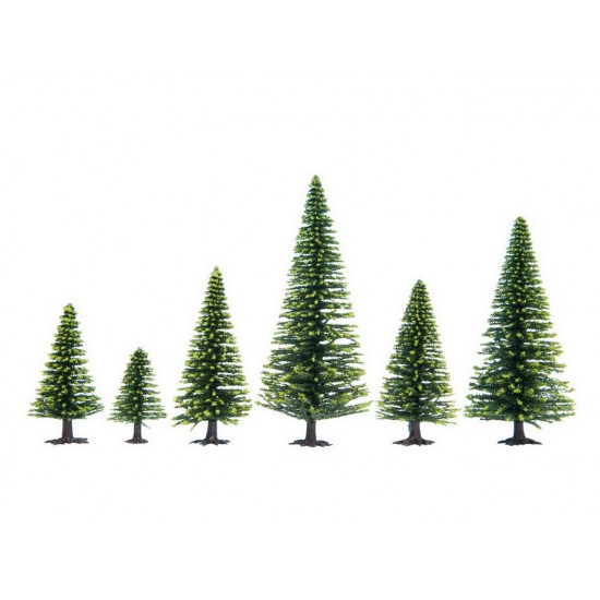 HO, TT Scale Model Spruce Trees (10pcs, 5 - 14cm)