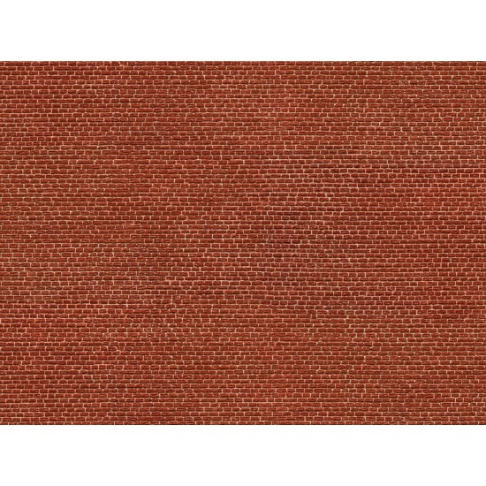 HO Scale Clinker Red (3D Cardboard Sheet, 250 x 125mm)