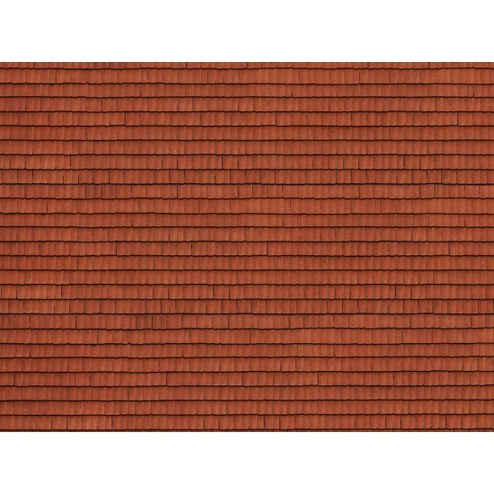 HO Scale Roof Tile Red (3D Cardboard Sheet, 250 x 125mm)