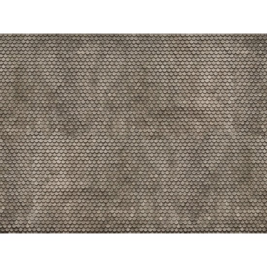 HO Scale Plain Tile Grey (3D Cardboard Sheet, 250 x 125mm)