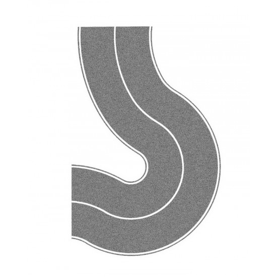 HO Scale Federal Road (Curve Grey, 2pcs, each 8 cm wide)