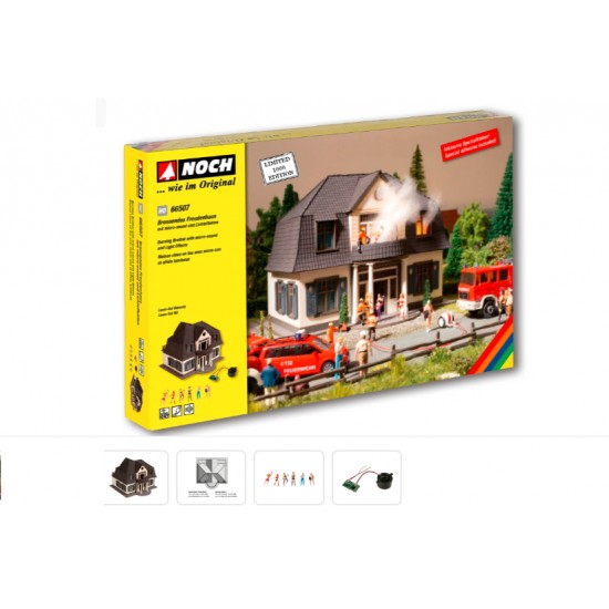 HO Scale Burning Brothel with Micro-sound and Light Effect