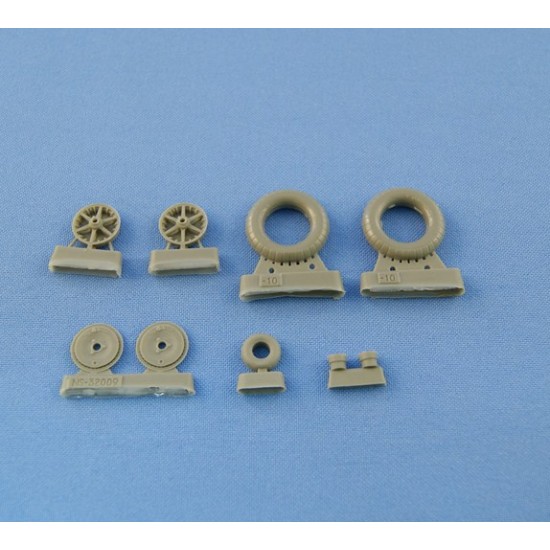 1/32 Wheels and Weighted Tyres for Messerschmitt Bf.109 E-4, E-7 ("Continental" Tyres)