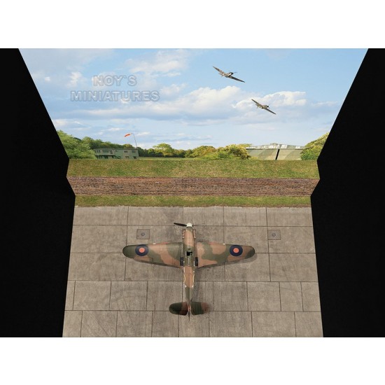 1/48 Airfield Tarmac Sheet: Battle of Britain Airfield Set #1 Brick Wall w/3D Component