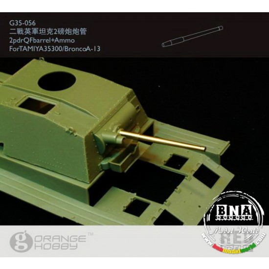 1/35 2-pdr QF Barrel + Ammo for Tamiya #35300/Bronco A-13