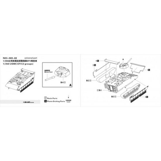 1/350 USMC EFV (2 Kits: Resin + PE + Metal Parts)