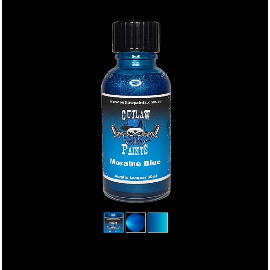 Acrylic Lacquer Paint - Metallic Colour Moraine Blue (30ml)