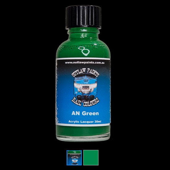 Acrylic Lacquer Paint - Solid Colour AN Green (30ml)