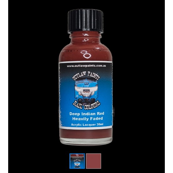 Acrylic Lacquer Paint - Solid Colour Deep Indian Red (30ml)