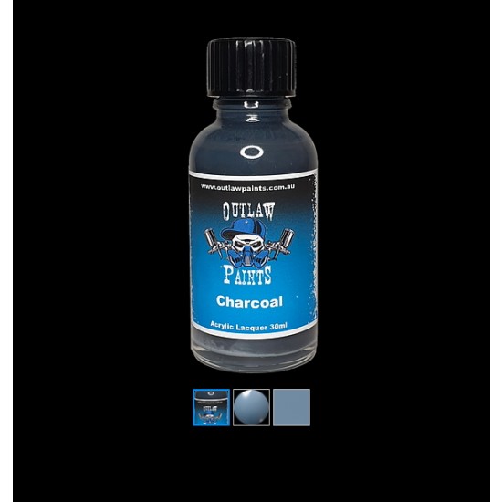 Acrylic Lacquer Paint - Solid Colour Charcoal (30ml)