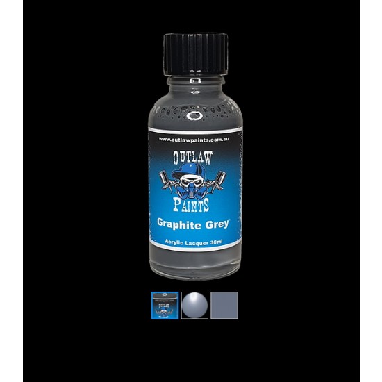 Acrylic Lacquer Paint - Solid Colour Graphite Grey (30ml)