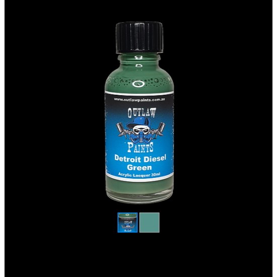 Acrylic Lacquer Paint - Solid Colour Detroit Diesel Green (30ml)