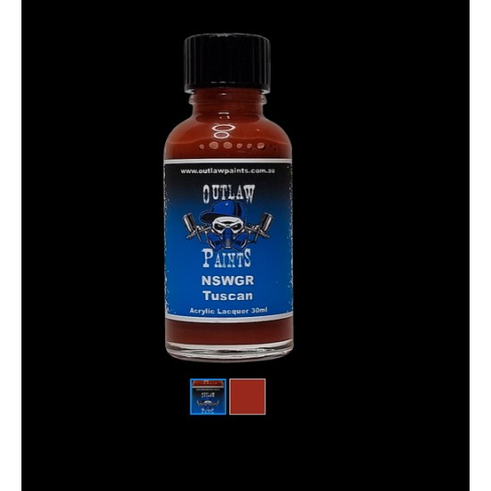 Acrylic Lacquer Paint - Solid Colour NSWGR Tuscan (30ml)