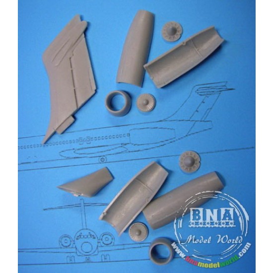 1/144 Boeing 717 Fin Conversion part (to adapt DC-9 kits)