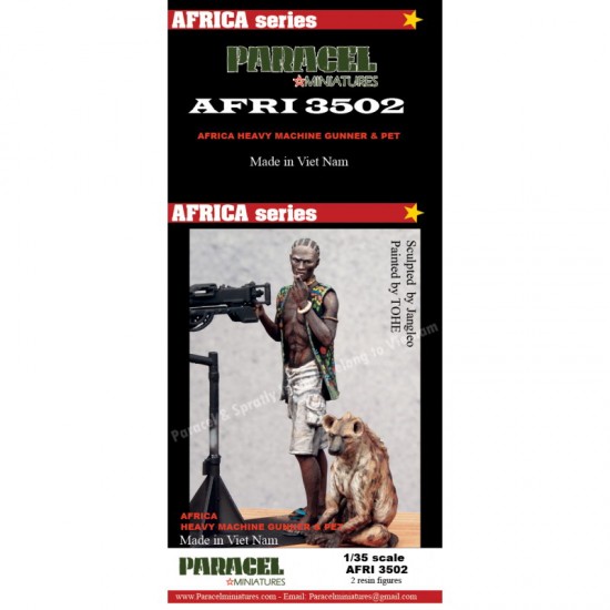 1/35 African HMG and HYENA (1 Figure & 1 hyena w/DSHK) for AK-35002/Meng Pick up/Guntruck