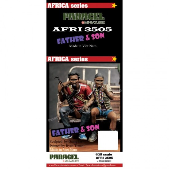 1/35 African Passenger #1 Father & Son (2 Figures) for AK-35002/Meng Pick up/Guntruck