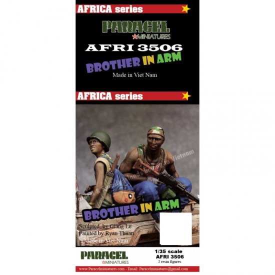 1/35 African Passenger #2 Brother in Arm (2 Figures) for AK-35002/Meng Pick up/Guntruck