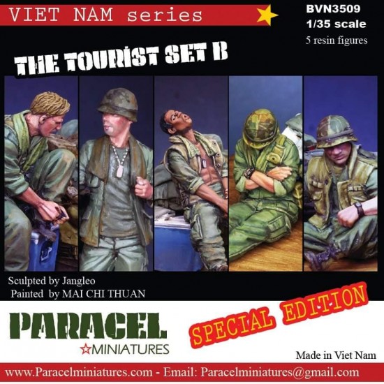 5 US Soldiers Paracel Miniatures 1/35 Vietnam War The Tourist Set A 