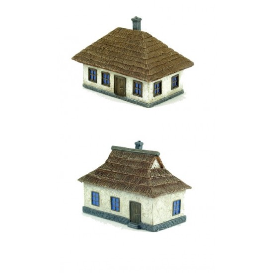 1/144 Ukrainian Houses (Painted, 2 Buildings with Different Sizes)