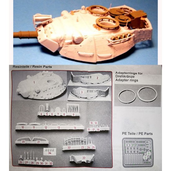 1/35 Leopard 1 A1A1 Turret Conversion set w/PZB 200 for Revell/Italeri/Meng/HobbyBoss
