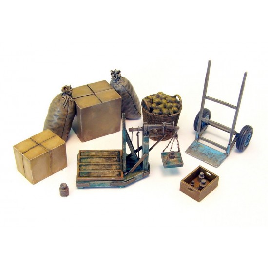 1/35 Diorama Accessories - "Decimal Balance & Goods" (Resin parts + PE)