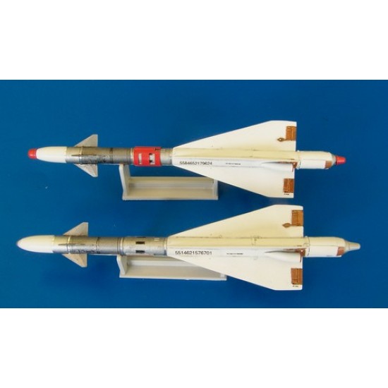 1/48 Russian Missile R-40T AA-6 Acrid for Mig-25 (2 Sets: Resin parts+PE+Decals)