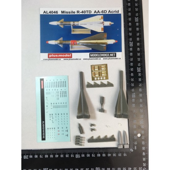 1/48 Russian Missile R-40TD AA-6 Acrid for Mig-25 (2 Sets: Resin parts+PE+Decals)