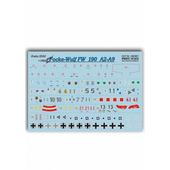 1/144 Focke-Wulf Fw 190A2-A9 Decals