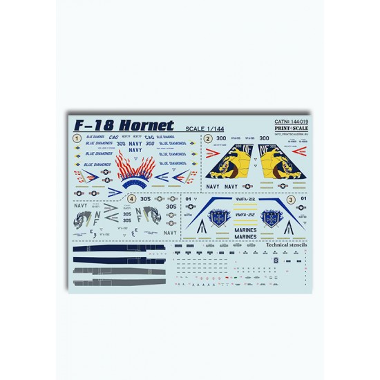 Decals for 1/144 F-18 Hornet