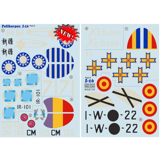 1/32 Polikarpov I-16 Part.2 Decals