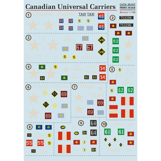 Decal for 1/35 Canadian Universal Carriers