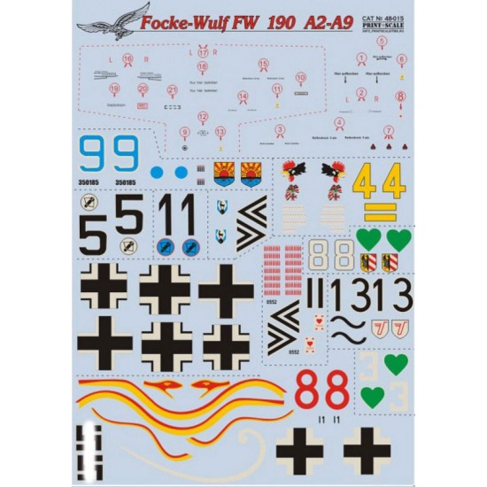 1/48 Focke-Wulf FW 190A2-A9 Decals