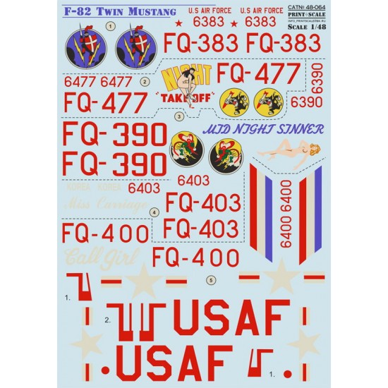 1/48 North American F-82 Twin Mustang Decals
