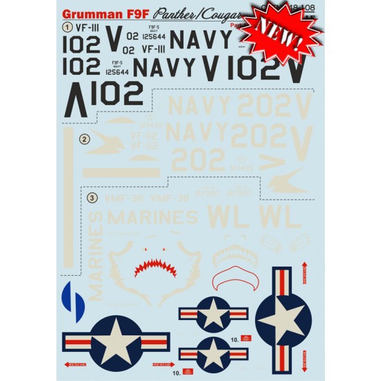 1/48 Grumman F9F Panther Decals Part 1
