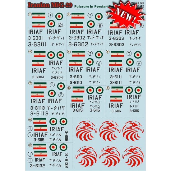1/48 Iranian MIG-29 Fulcrum in Persian Service Decals
