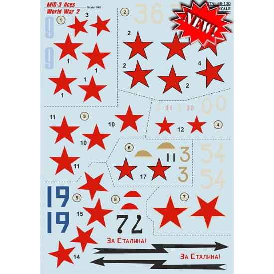 1/48 WWII MiG-3 Aces Decals 