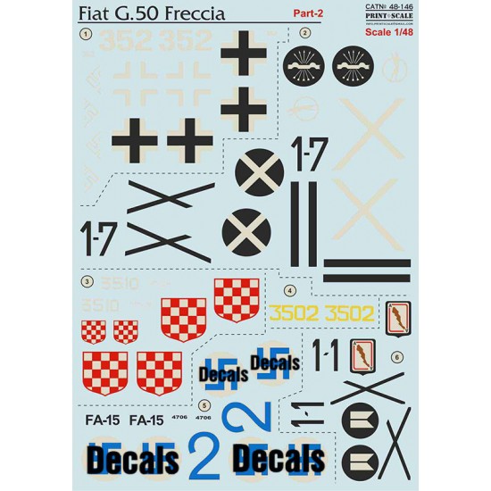 Decals for 1/48 Fiat G.50 Freccia Part.2