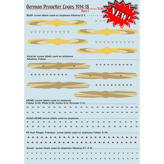 Decals for 1/48 WWI German Propellers Logos Part 1