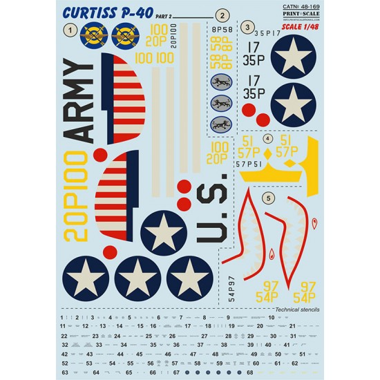 Decals for 1/48 Curtiss P-40 C/CU Part 2