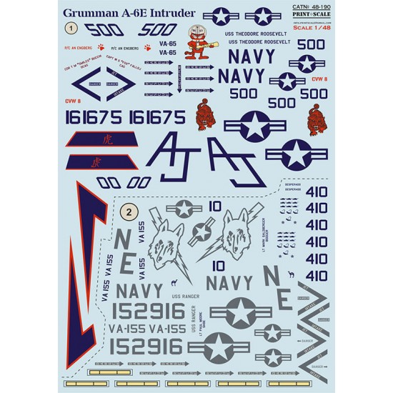 Decals for 1/48 Grumman A-6E Intruder