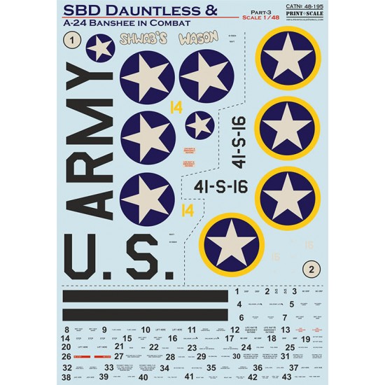 Decals for 1/48 SBD Dauntless & A-24 Banshee in Combat. Part 3